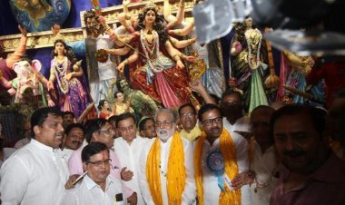 Inauguration ceremony of Youth Association of Mohammad Ali Park Durga Puja celebrating 54th Year with it's theme as Sheesh Mahal