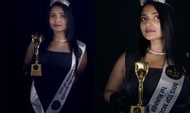 Moumita Das grabs the 1st runner-up position for the title Mrs Top Model Kolkata