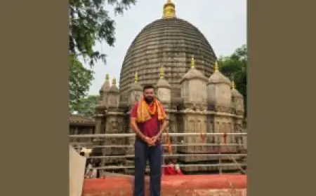 Tapan Acharya Seeks Blessings at Kamakhya Temple Guwahati Assam, Ahead of Roll Ball Federation Cup in Shilong