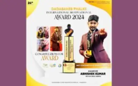Abhishek Kumar Honored For Best model And Influencer Of the year At Dada Saheb Phalke international Motivational Awards 2024