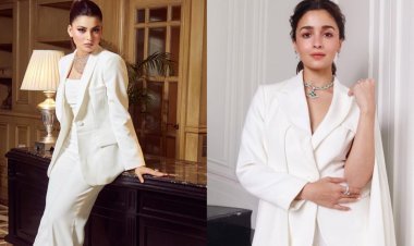 Who Wore it Better, Actresses Urvashi Rautela and Alia Bhatt Slay The White Pantsuit Look