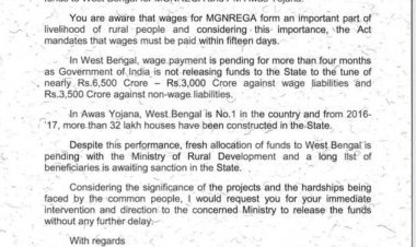 Bengal CM handed over a letter to PM; Fund sought for MGNREGA, PM housing and road scheme