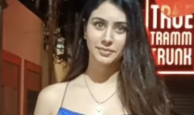 Warina Hussain makes heads turn in a mini-backless satin dress as she arrives at the wrap-up party of her upcoming project