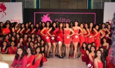 Models show confidence on stage in the first round of Elite Miss Rajasthan 2022