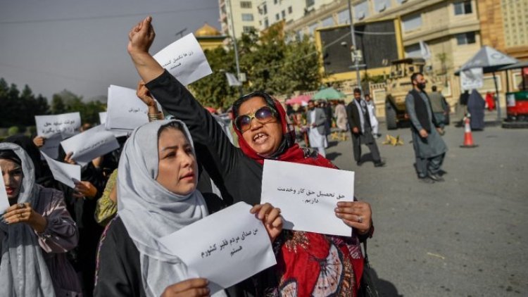 Women protest in Afghanistan's capital Kabul for right to education and work