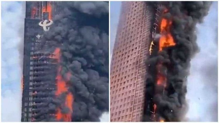 Fire in 42-floor building in Changsha, China