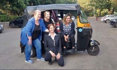 American diplomat driving auto to office in Delhi