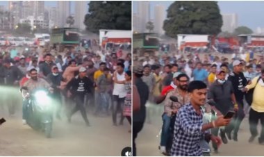 Seeing Ajay on the sets of Bhola, the crowd ran after him