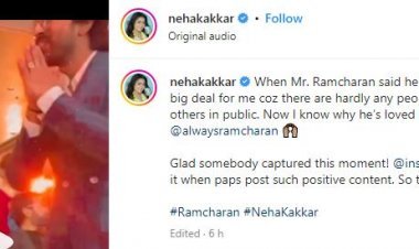 Ram Charan met Neha Kakkar with folded hands