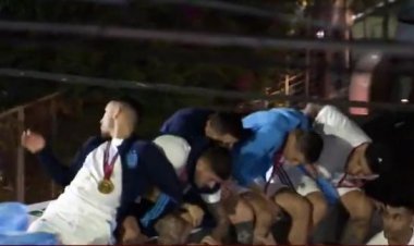 Messi survived falling from the roof of the bus