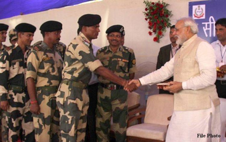 PM greets BSF personnel on their Raising Day