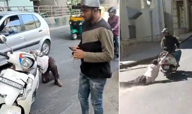 Scooty rider dragged old man for 1KM in Bengaluru: People surrounded and caught him