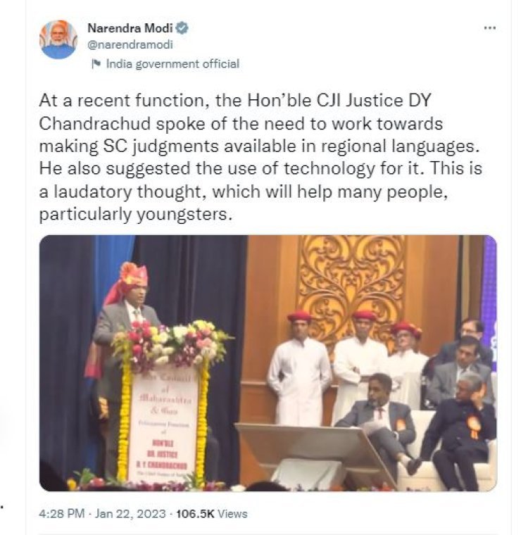Copy of Supreme Court's decisions in Hindi as well: CJI said - Soon court decisions will be available in other languages as well