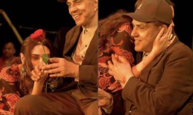 Aditi Rao Hydari gave rose to Dharmendra
