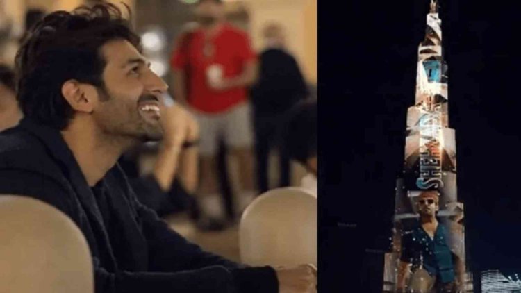 Shehzada trailer shown on Burj Khalifa