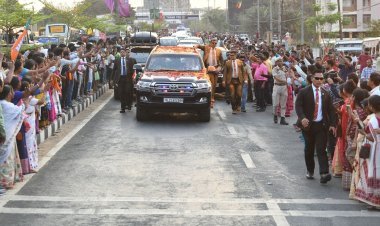 PM Modi's road show in Guwahati, Assam