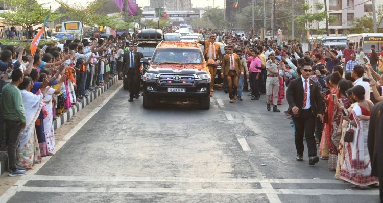 PM Modi's road show in Guwahati, Assam