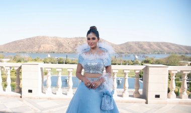 Actress Alankrita Sahai Stuns Fans in Blue Indo-Western Outfit with British-Colonial Vibe