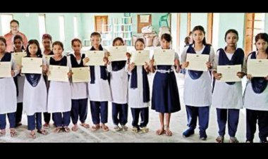 Menstrual cards being given to schoolgirls in Assam