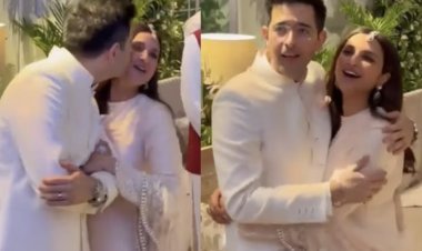 Parineeti-Raghav Engagement: Lovebirds lost in each other's arms, Raghav kisses Parineeti in full engagement
