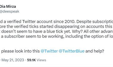 Blue tick not returned on Dia Mirza's account: sought help from Twitter, said- I have also taken blue plan