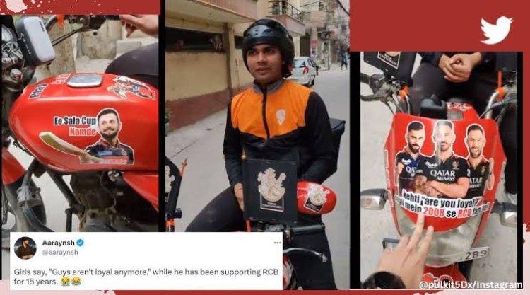 Swiggy delivery executive shows his love for RCB by decorating his bike with team stickers