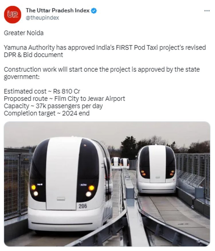 Country's first pod taxi service will start soon in Noida