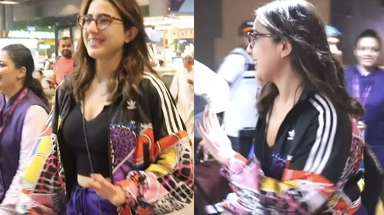 Sara Ali Khan returned to India in this style from 'Cannes', the actress started running at the airport after giving selfie to the fan