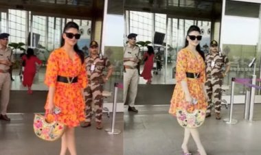 Urvashi Rautela Radiates Freshness in a Stunning Floral Ensemble at Mumbai Airport