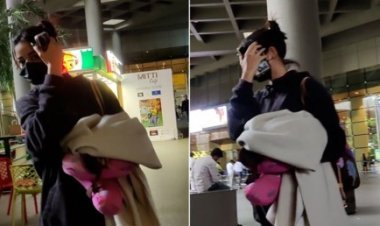 Ananya Pandey was seen hiding her face at the airport with a mobile phone, people made such speculations