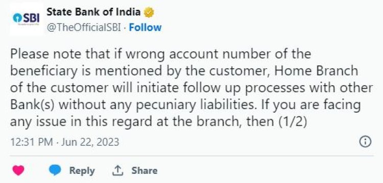 If money has been transferred to the wrong account, do not take tension, SBI told the way to return the money