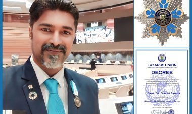 Lazarus Union Confer “UN NGO Honor Medal- Silver” to Ambassador Dr.Dinesh Sabnis for his Commendable Projects in United Nations