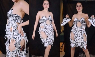 Urfi Javed came in front wearing a dress made of shoes, this look got praise instead of taunts