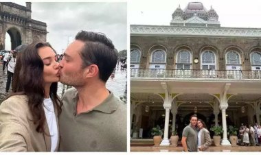 Amy Jackson was seen lip-locking with boyfriend Ed Westwick in front of the Gateway of India, romantic photos went viral