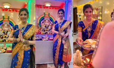Actress Jyoti Saxena Radiates Devotion as She Welcomes Lord Ganesha on Ganesh Chaturthi