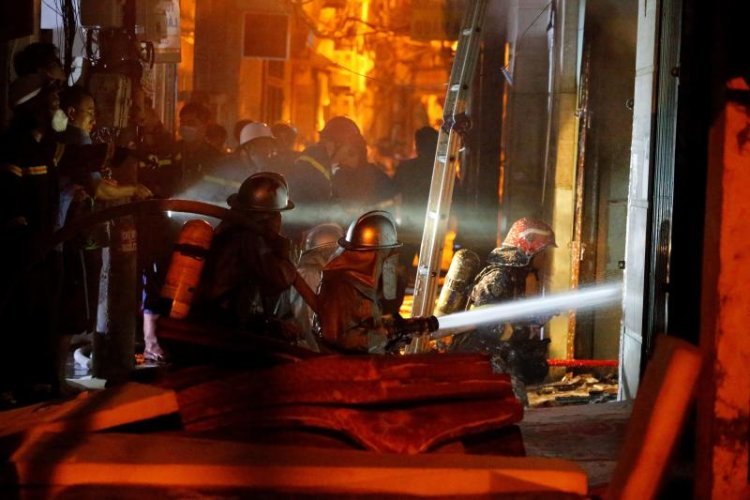 Fire broke out in a nine-storey apartment in Vietnam's capital Hanoi, news of several deaths