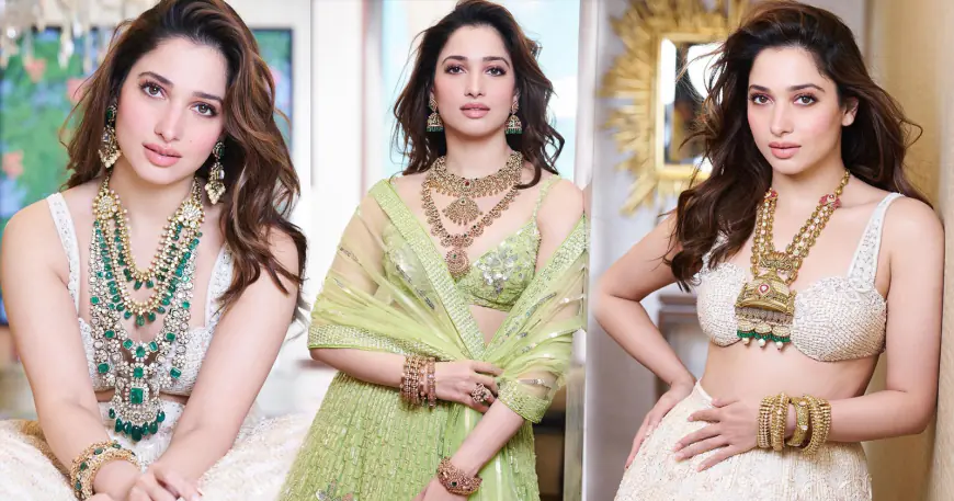 Tamannaah Bhatia Radiates Festive Charm in a Lime-Green Lehenga Ensemble