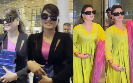 Urvashi Rautela Exudes Elegance and Festive Cheer at Mumbai Airport