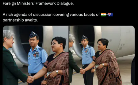 Second 2+2 ministerial talks between India and Australia will be held today, Australian Foreign Minister Penny Wong reached Delhi