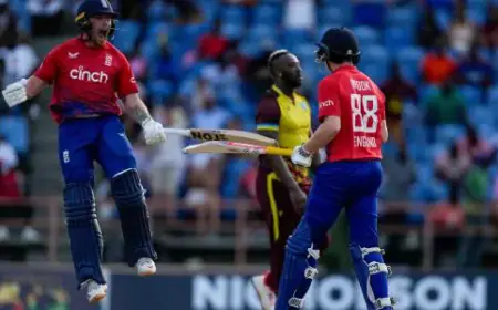 WI vs ENG England needed 21 runs from six balls, Harry Brook ruined Andre Russell bat
