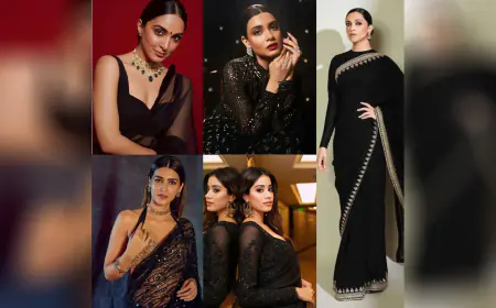 A Symphony of Elegance: Bollywood Starlets Redefining the Black Saree Trend