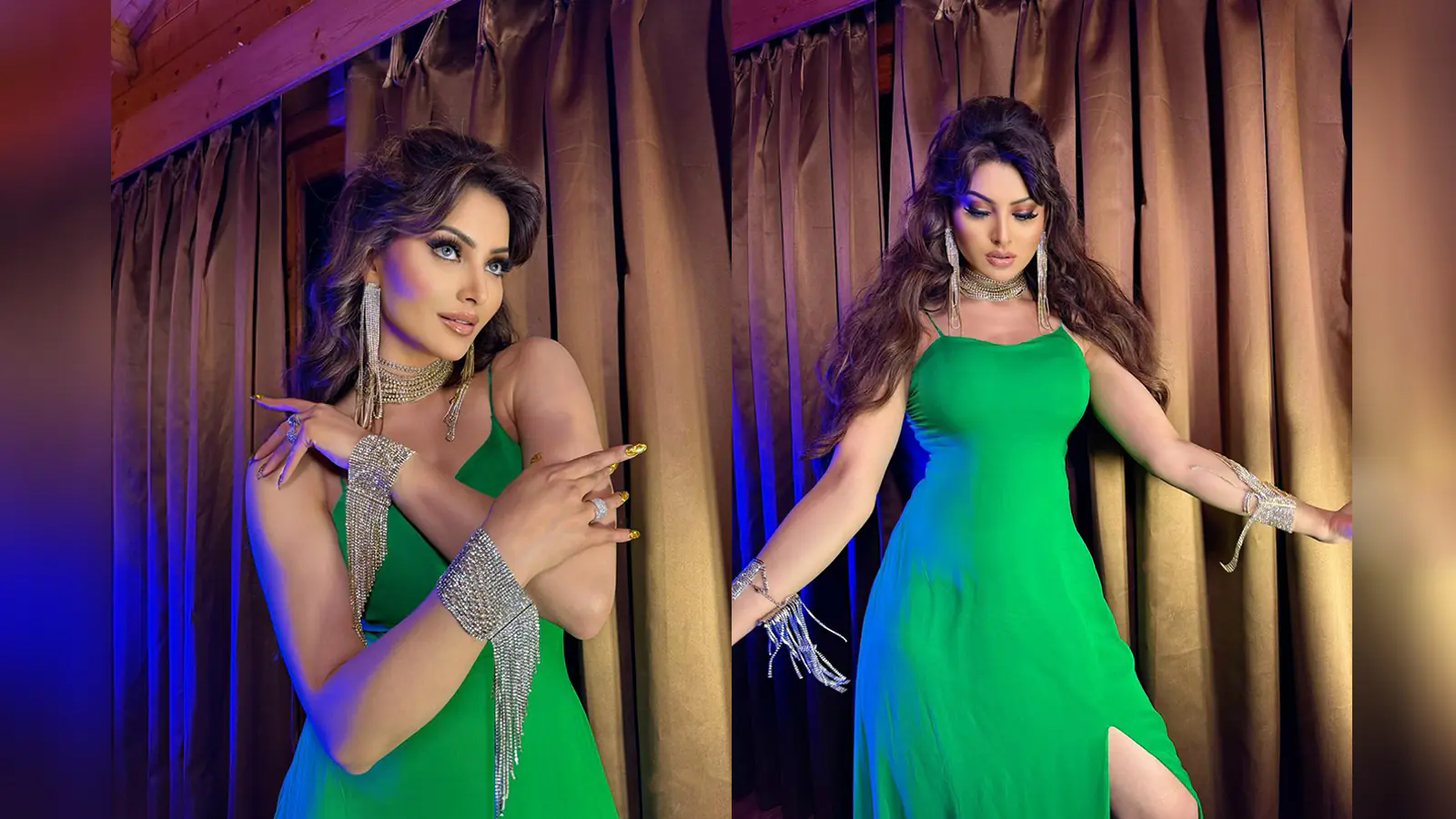 Urvashi Rautela Dazzles in Green, Leading Bollywood with a Golden Touch and Unmatched Grace