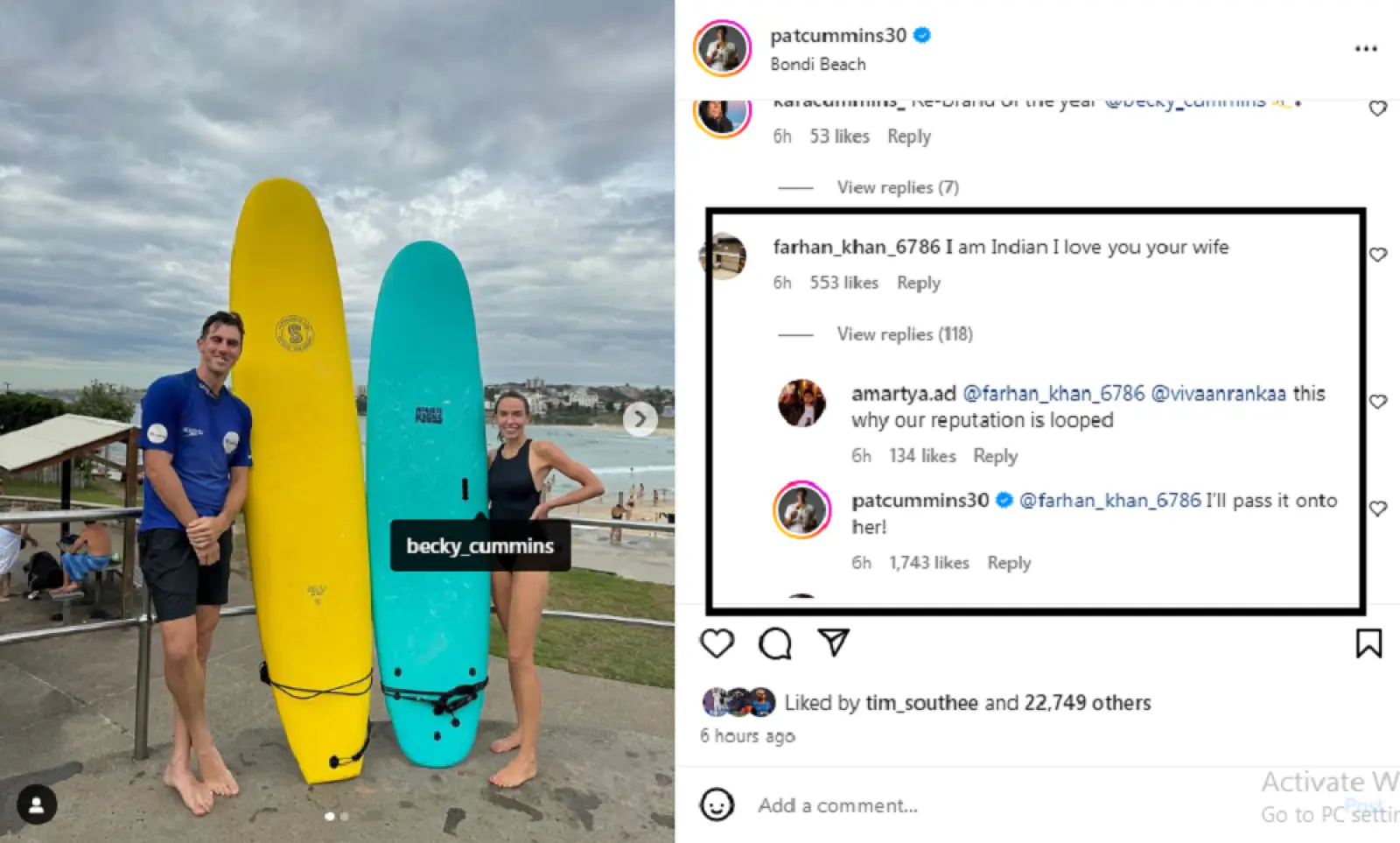 Indian fan told Pat Cummins, 'I Love Your Wife', Australian captain was shocked by replying