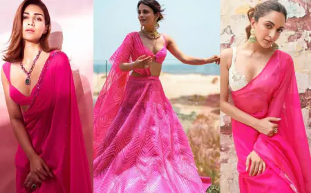 Bollywood Divas in Hot Pink Elegance: A Splash of Glamour and Grace