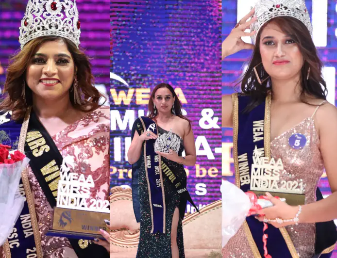Disha Karmakar became Weaa Miss India 2021, Swastika first runner up and Maroonmai was the second runner up