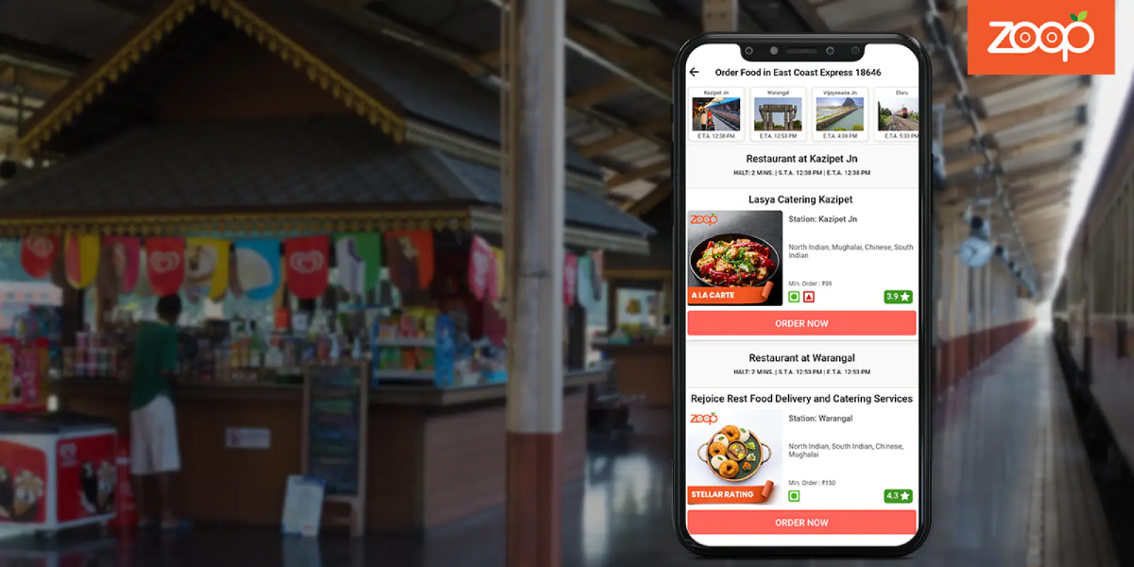 Zoop, the IRCTC Approved E-Catering Partner to order Food in train