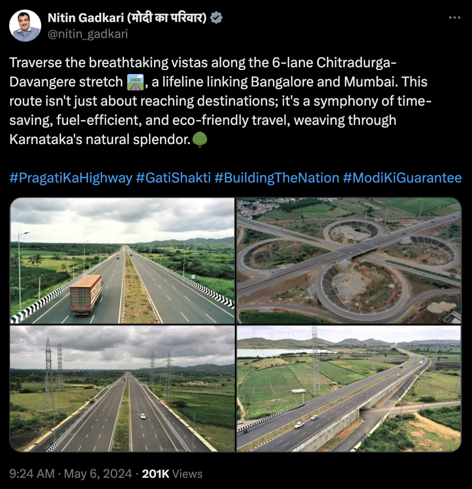 Travel time between Mumbai-Bangalore will be reduced, Gadkari shared pictures of new 6-lane highway