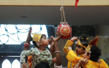 School Children Celebrate a Vibrant Janmashtami, Embracing Tradition and Unity