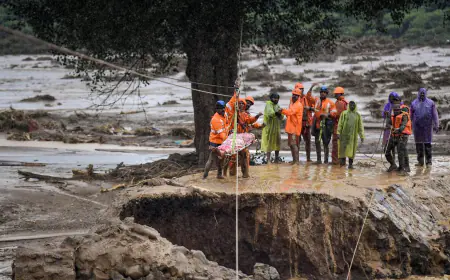 Landslide again in Wayanad, administration issued warning for people; Rain havoc continues in Andhra Pradesh