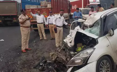 High-speed truck collides with car, 13 killed and three injured; bodies removed with crane